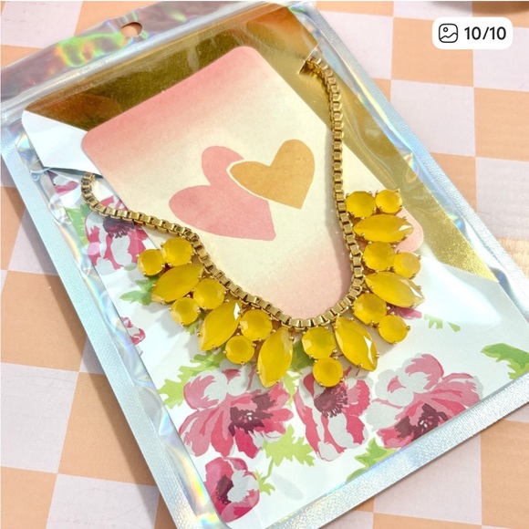 Kate Spade New York Yellow Gold Marquee Bib Victorian Statement Necklace Rare - Picture 8 of 8